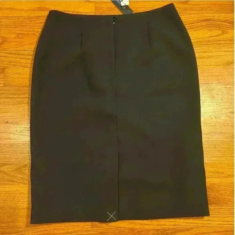 NWT Talbots Black Pencil Skirt Size 8 Business Casual Office Career Stretch - Picture 2 of 5